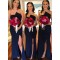 Mermaid Strapless Long Navy Blue Bridesmaid Dresses 902220