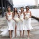 Short White Mermaid Bridesmaid Dresses 902222 Short White Mermaid Bridesmaid Dresses 902222