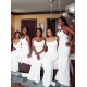Long White Mermaid Spaghetti Straps Bridesmaid Dresses 902224