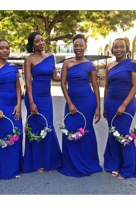 Long Royal Blue Mermaid One Shoulder Bridesmaid Dresses 902233 Long Royal Blue Mermaid One Shoulder Bridesmaid Dresses 902233
