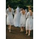Short White Lace Bridesmaid Dresses with Sleeves 902234 Short White Lace Bridesmaid Dresses with Sleeves 902234