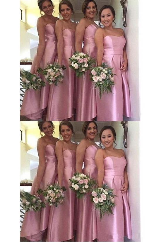 High Low Strapless Pink Bridesmaid Dresses 902235 High Low Strapless Pink Bridesmaid Dresses 902235
