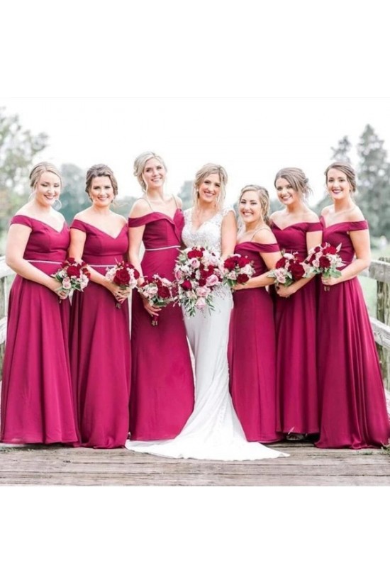 A-Line Off the Shoulder Long Bridesmaid Dresses 902241 A-Line Off the Shoulder Long Bridesmaid Dresses 902241