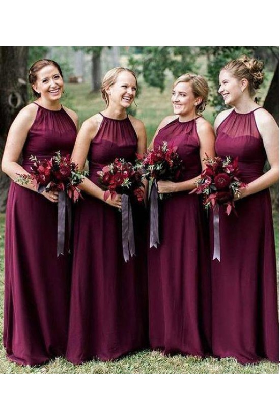 Long Grape Purple Chiffon Floor Length Bridesmaid Dresses 902242 Long Grape Purple Chiffon Floor Length Bridesmaid Dresses 902242