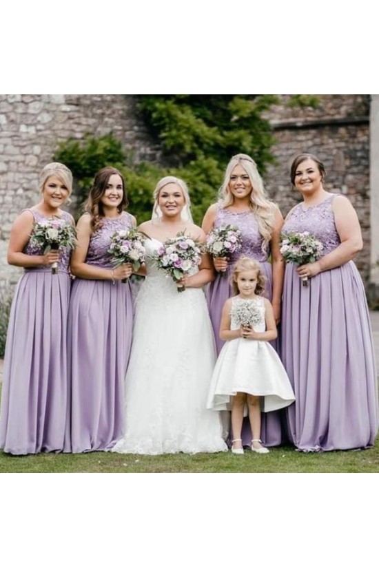 A-Line Chiffon and Lace Long Bridesmaid Dresses 902244 A-Line Chiffon and Lace Long Bridesmaid Dresses 902244