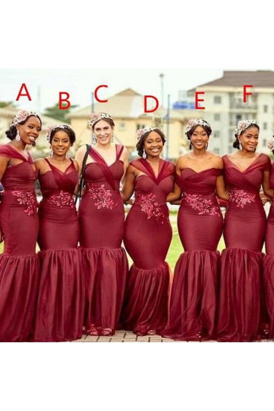Mermaid Burgundy Long Bridesmaid Dresses 902245 Mermaid Burgundy Long Bridesmaid Dresses 902245