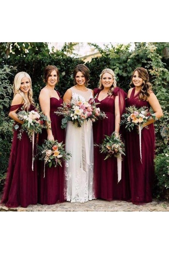 Long Grape Purple Tulle Floor Length Bridesmaid Dresses 902267 Long Grape Purple Tulle Floor Length Bridesmaid Dresses 902267