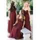 Long Tulle Off the Shoulder Bridesmaid Dresses 902271