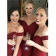 Long Mermaid Off the Shoulder Burgundy Bridesmaid Dresses 902272