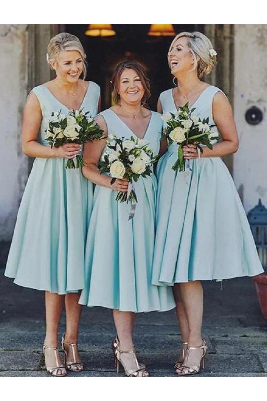 Short Blue V Neck Bridesmaid Dresses 902284 Short Blue V Neck Bridesmaid Dresses 902284
