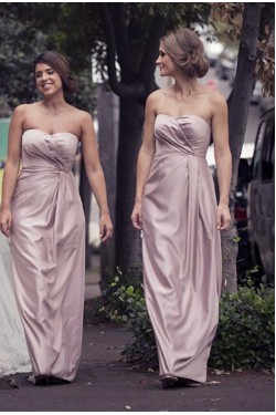 Sheath/Column Sweetheart Floor Length Bridesmaid Dresses 902288