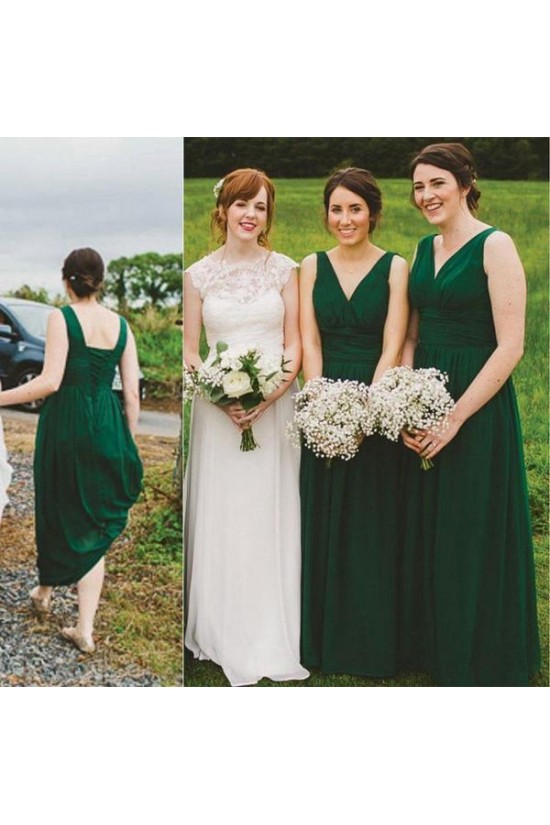 Long Green Chiffon V Neck Bridesmaid Dresses 902289 Long Green Chiffon V Neck Bridesmaid Dresses 902289