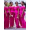 Long Mermaid FuchsiaOff the Shoulder Bridesmaid Dresses 902311