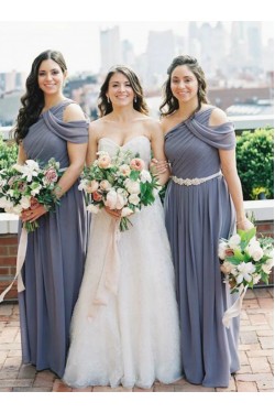 Long Chiffon One Shoulder Bridesmaid Dresses 902328