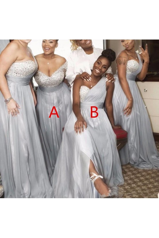 A-Line Long Chiffon Beaded Plus Size Bridesmaid Dresses 902335 A-Line Long Chiffon Beaded Plus Size Bridesmaid Dresses 902335