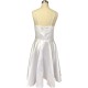 Short White Spaghetti Straps Beaded Bridesmaid Dresses 902345
