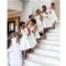 Short White Spaghetti Straps Beaded Bridesmaid Dresses 902345