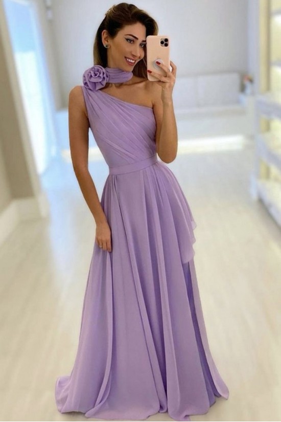 Long One Shoulder Lavender Chiffon Bridesmaid Dresses 902347 Long One Shoulder Lavender Chiffon Bridesmaid Dresses 902347