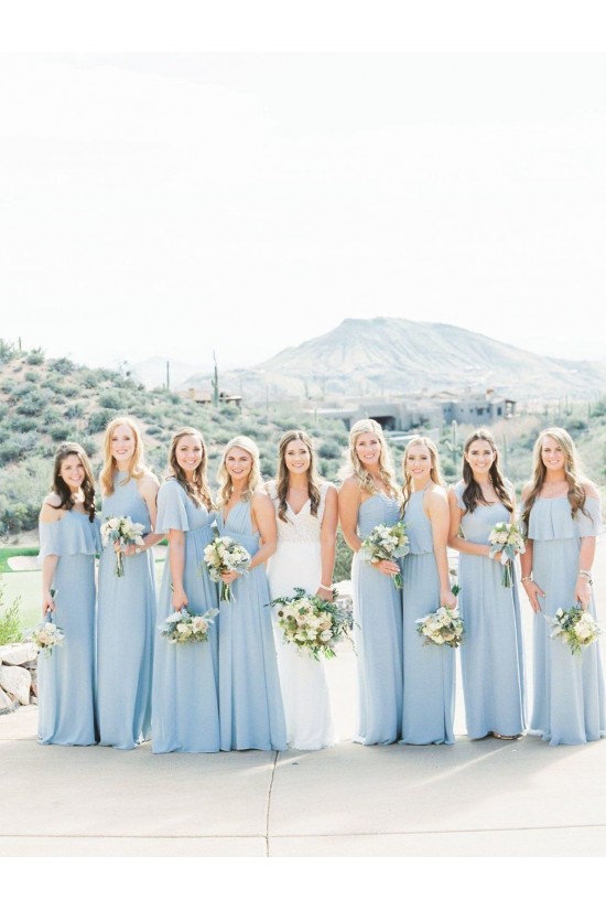 Long Blue Chiffon Floor Length Bridesmaid Dresses 902352 Long Blue Chiffon Floor Length Bridesmaid Dresses 902352