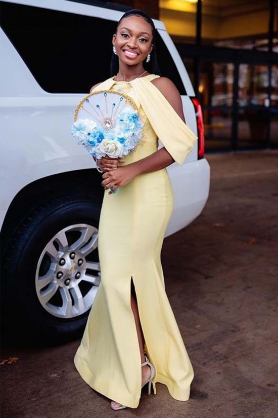 Long Yellow Mermaid Beaded Lace Bridesmaid Dresses 902354 Long Yellow Mermaid Beaded Lace Bridesmaid Dresses 902354