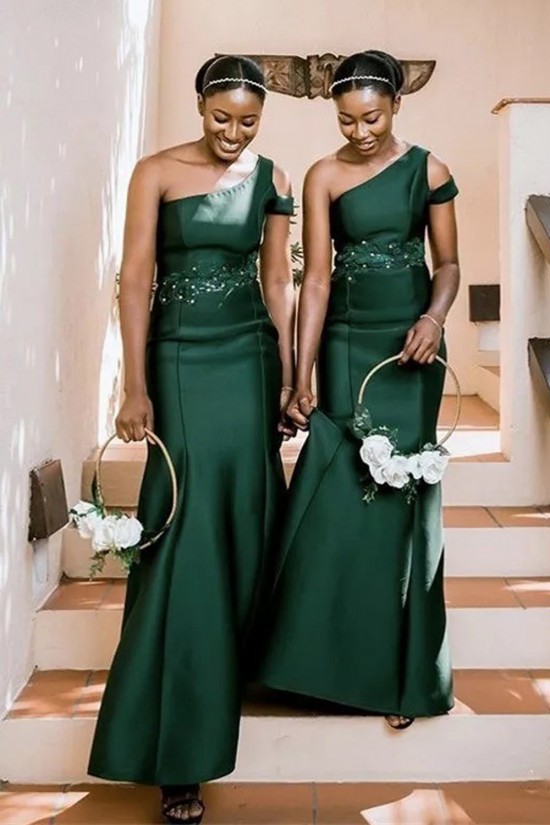 Long Green Mermaid One Shoulder Bridesmaid Dresses 902357 Long Green Mermaid One Shoulder Bridesmaid Dresses 902357