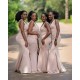 Long Pink Mermaid V Neck Bridesmaid Dresses 902359 Long Pink Mermaid V Neck Bridesmaid Dresses 902359
