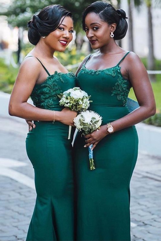 Long Green Mermaid Spaghetti Straps Bridesmaid Dresses 902360 Long Green Mermaid Spaghetti Straps Bridesmaid Dresses 902360