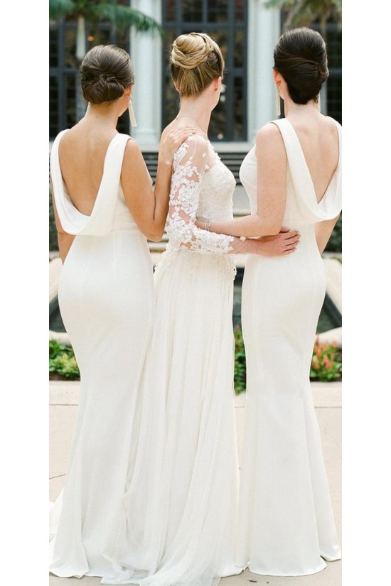 Long White Mermaid Floor Length Bridesmaid Dresses 902369 Long White Mermaid Floor Length Bridesmaid Dresses 902369