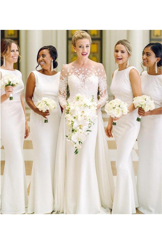 Long White Mermaid Floor Length Bridesmaid Dresses 902369 Long White Mermaid Floor Length Bridesmaid Dresses 902369