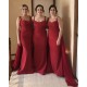 Long Red Mermaid Lace Bridesmaid Dresses 902370 Long Red Mermaid Lace Bridesmaid Dresses 902370
