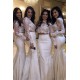 Long Mermaid Two Pieces White Lace Bridesmaid Dresses with Sleeves 902372 Long Mermaid Two Pieces White Lace Bridesmaid Dresses with Sleeves 902372