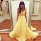 Long Yellow Off the Shoulder Chiffon Bridesmaid Dresses 902387 Long Yellow Off the Shoulder Chiffon Bridesmaid Dresses 902387