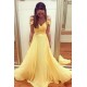 Long Yellow Off the Shoulder Chiffon Bridesmaid Dresses 902387 Long Yellow Off the Shoulder Chiffon Bridesmaid Dresses 902387