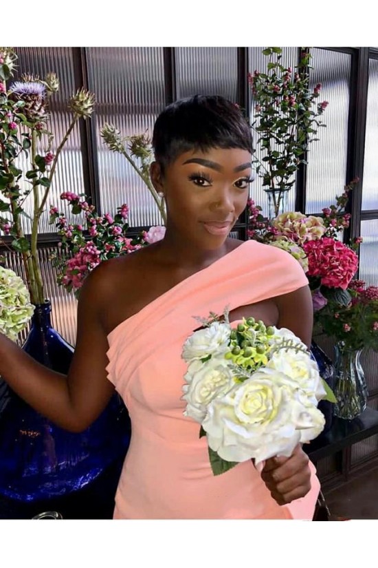Long Pink One Shoulder Bridesmaid Dresses 902389 Long Pink One Shoulder Bridesmaid Dresses 902389