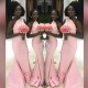 Long Pink Mermaid One Shoulder Bridesmaid Dresses 902392