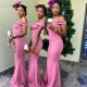 Long Mermaid Off the Shoulder Pink Bridesmaid Dresses 902395 Long Mermaid Off the Shoulder Pink Bridesmaid Dresses 902395