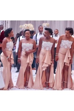 Long Mermaid Lace Floor Length Bridesmaid Dresses 902403