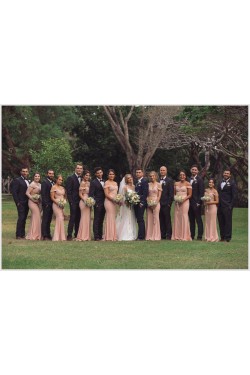 Long Mermaid Lace Off the Shoulder Bridesmaid Dresses 902407