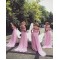 Long Pink Chiffon Bridesmaid Dresses 902409