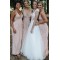 Sheath/Column V Neck Long Bridesmaid Dresses 902417