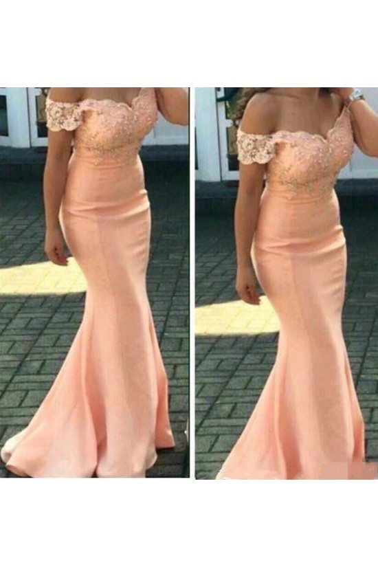 Long Pink Mermaid Lace Bridesmaid Dresses with Sleeves 902422 Long Pink Mermaid Lace Bridesmaid Dresses with Sleeves 902422