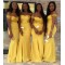 Long Yellow Mermaid Bridesmaid Dresses 902424