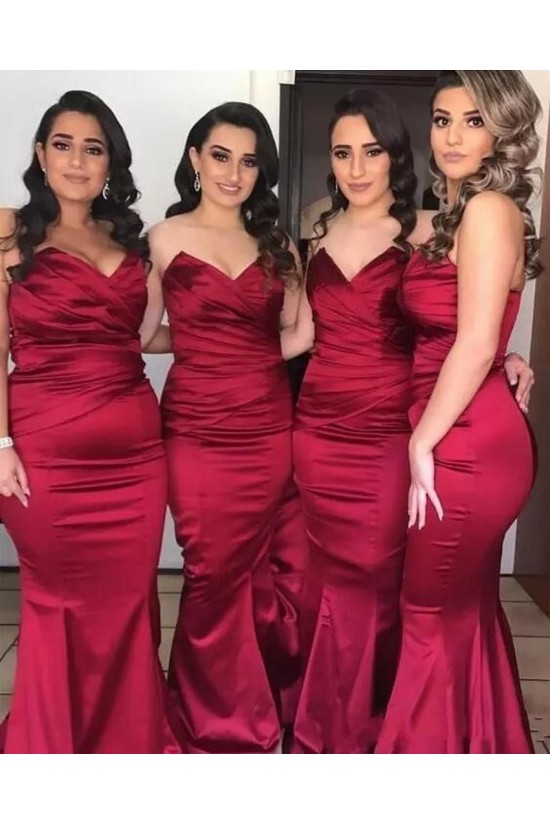 Long Mermaid Sweetheart Burgundy Bridesmaid Dresses 902433 Long Mermaid Sweetheart Burgundy Bridesmaid Dresses 902433