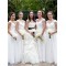 Long White Chiffon Floor Length Bridesmaid Dresses 902449