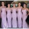 Long Mermaid Spaghetti Straps Lilac Bridesmaid Dresses 902452