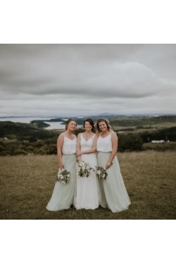 Long Tulle Floor Length Bridesmaid Dresses 902464
