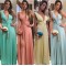 Long Chiffon Deep V Neck Bridesmaid Dresses 902466
