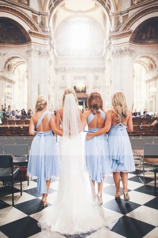 Short Blue Chiffon Bridesmaid Dresses 902468 Short Blue Chiffon Bridesmaid Dresses 902468