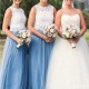 Long Blue Tulle White Lace Bridesmaid Dresses 902469 Long Blue Tulle White Lace Bridesmaid Dresses 902469