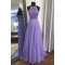 Long Purple Chiffon and Lace Bridesmaid Dresses 902479